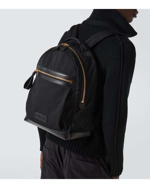 Mochila Con Piel Tom Ford de hombre de color Black