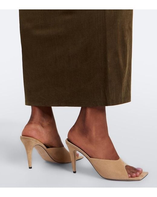 Christen Natural Edge Suede Mules