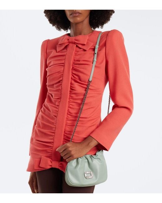 Roger Vivier Gray Pilgrim Small Leather Shoulder Bag
