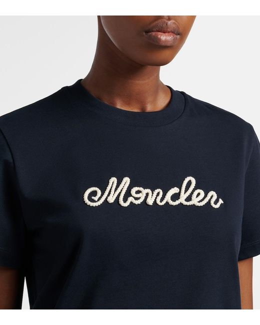 Moncler Blue Logo Cotton Jersey T-Shirt
