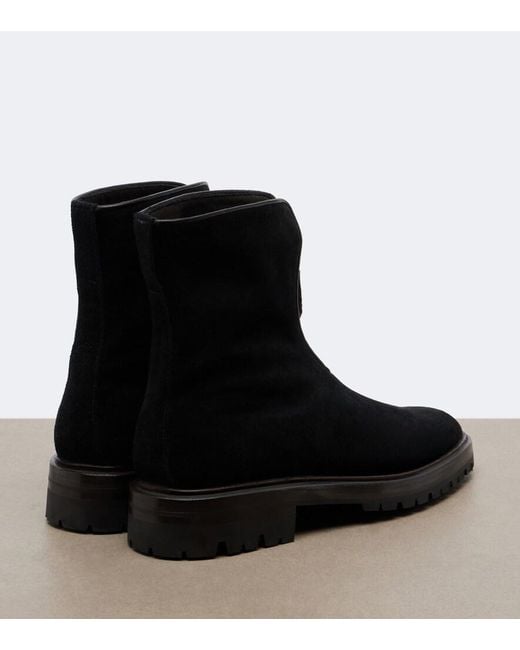 The Row Black Hike Suede Ankle Boots