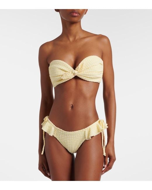 Montce White Cabana Gingham Bikini Top