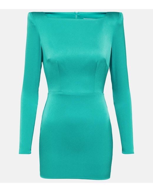 Alex Perry Blue Crepe Satin Minidress