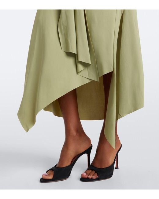 De La Vali Green Vida Draped Jersey Midi Dress