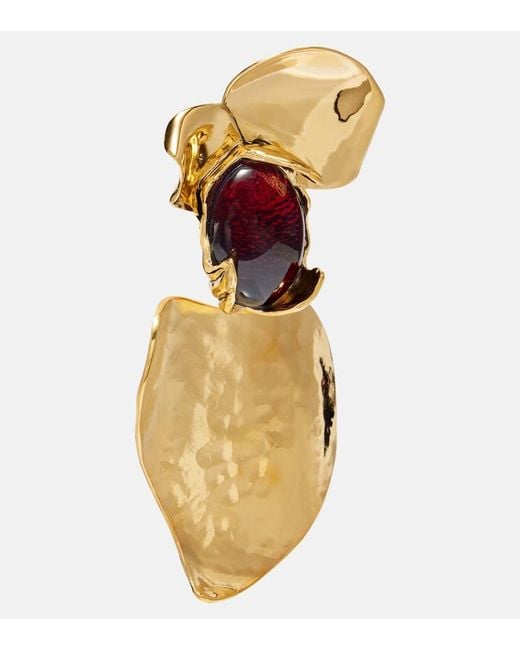 Saint Laurent Metallic Verzierte Clip-Ohrringe