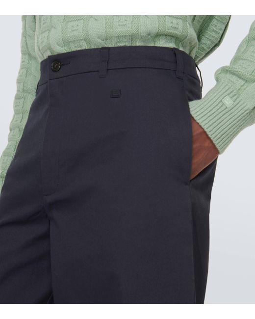 Acne Blue Pablo Cotton Twill Wide-leg Pants for men