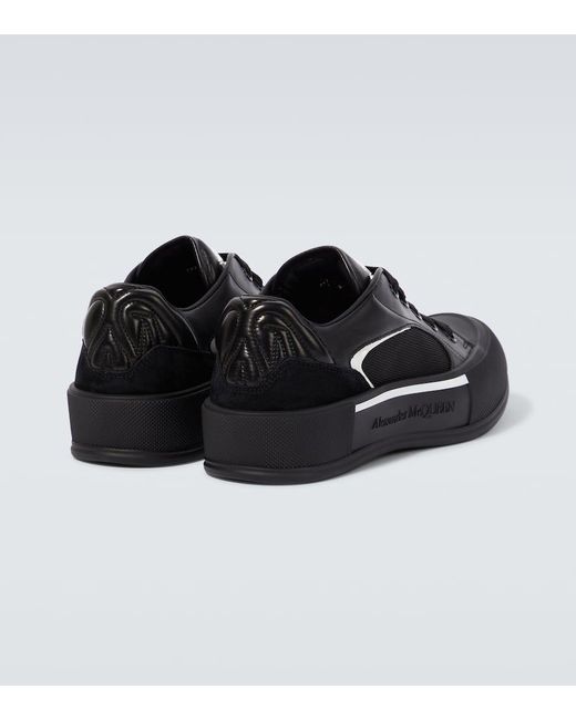 Sneakers Plimsoll Deck con pelle di Alexander McQueen in Black da Uomo