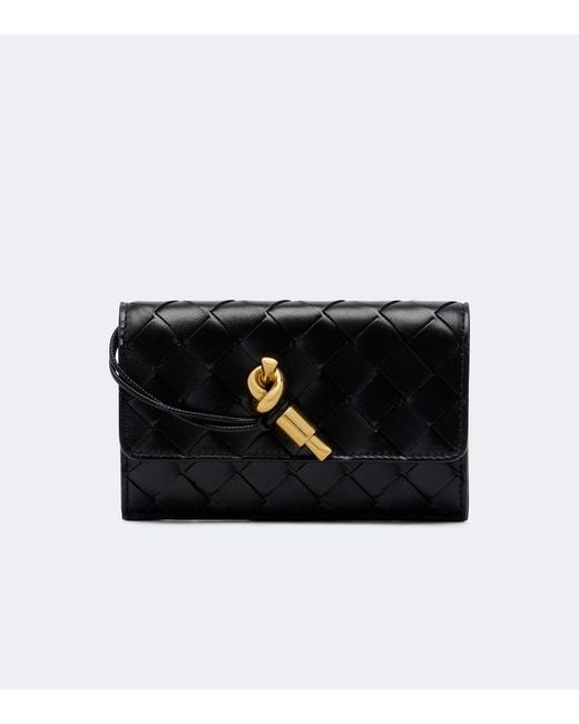 Bottega Veneta Black Intrecciato Large Leather Wallet