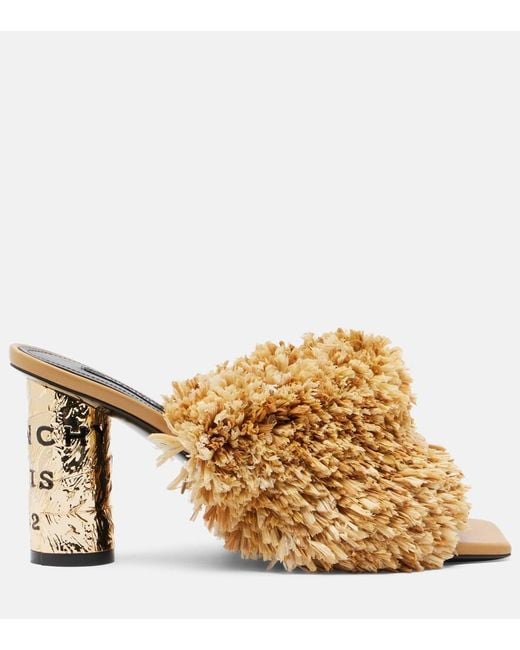 Givenchy Metallic Tape Raffia-Effect Mules
