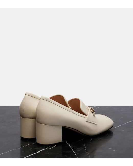 Salones Lady Horsebit De Piel Gucci de color White