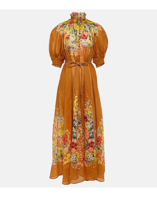 Zimmermann Orange Alight Floral Maxi Dress