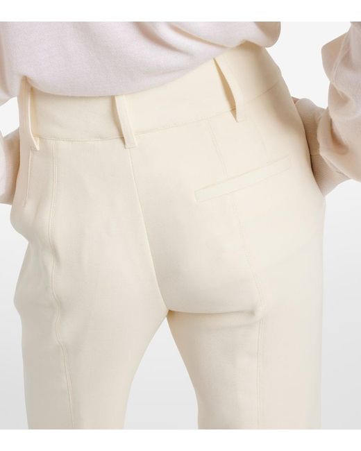 Gabriela Hearst White Rhein High-Rise Wool Flared Pants