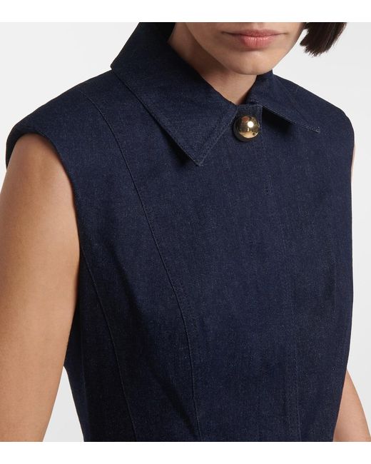 Veronica Beard Blue Serina Cotton-Blend Minidress