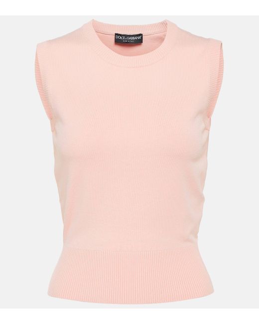 Dolce & Gabbana Pink Knitted Tank Top