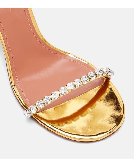AMINA MUADDI Metallic Sandalen Gigi 95 Aus Leder Mit Kristallen