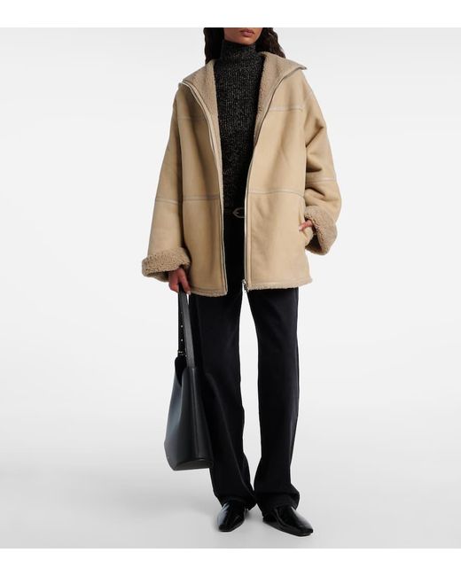 Yves Salomon Natural Wendbare Jacke Aus Leder Und Shearling
