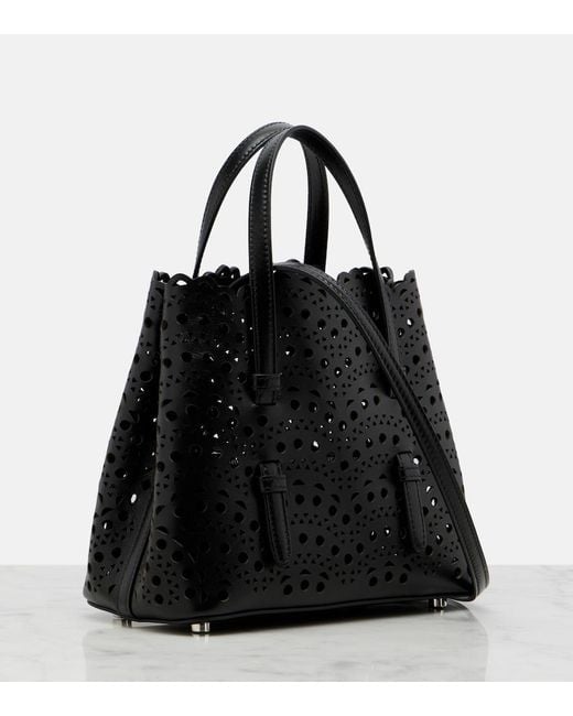 Alaïa Black Mina 20 Vienne Leather Top-Handle Bag