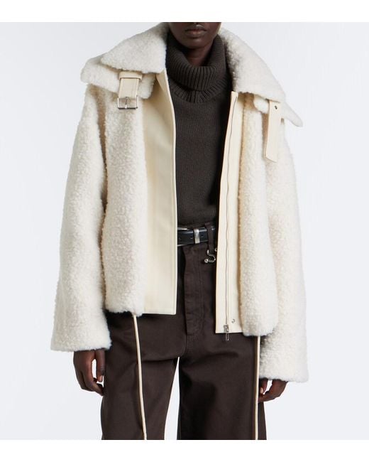 Sportmax Natural Teddy-Trimmed Jacket