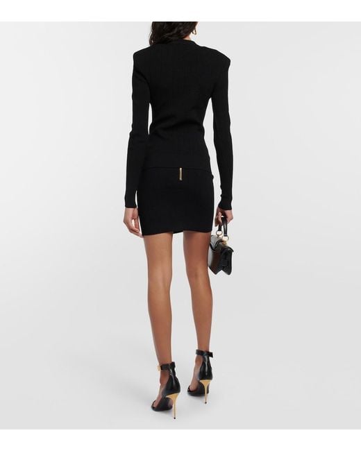Round-Neck Knitwear Balmain en coloris Black