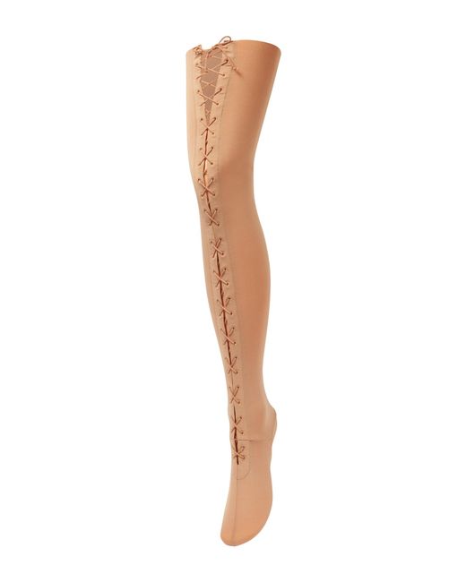 Acne White Lace-up Stockings