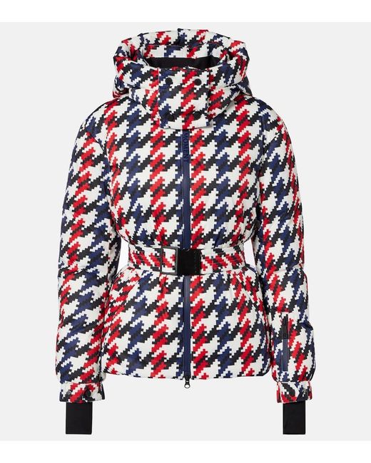 Perfect Moment White Candice Houndstooth Down Ski Jacket