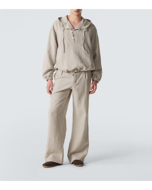 STÒFFA Gray Hooded Linen Jacket for men