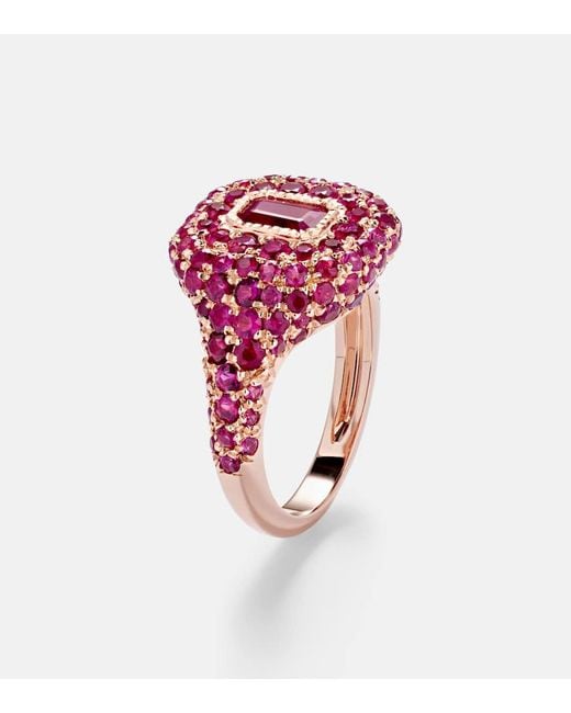 SHAY 18Kt Rose Pinky Ring With Ruby