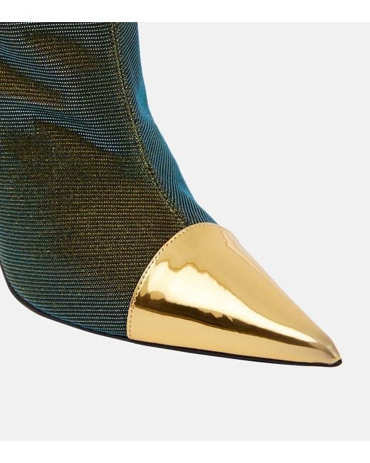 Alexandre Vauthier Green 100Mm Pointed-Toe Boots