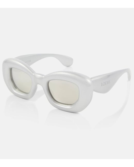 Loewe White Inflated Rectangular Sunglasses
