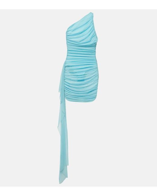 The Sei Blue Drape-detail Ruched Chiffon Minidress