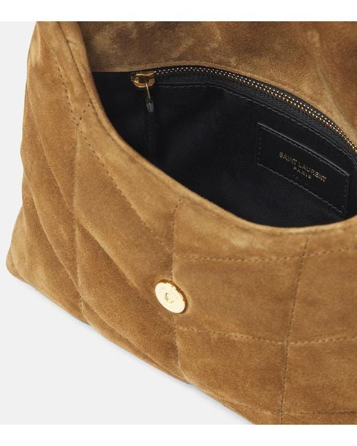 Saint Laurent Natural Loulou Toy Suede Shoulder Bag