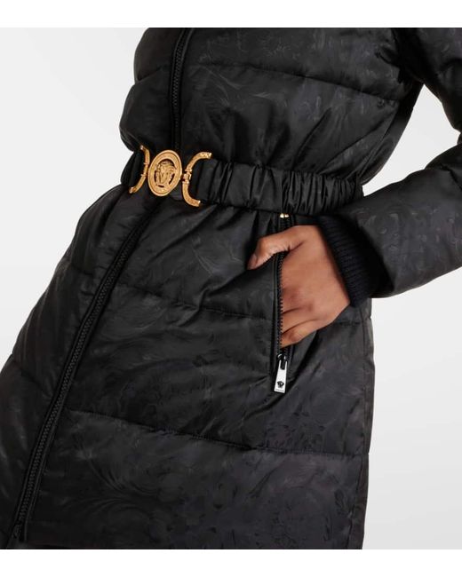 Versace Black Barocco Reversible Jacquard Down Jacket