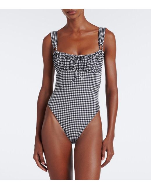 Montce White Victoria Gingham Swimsuit