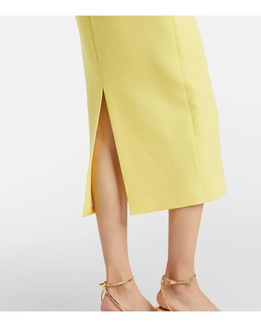 Emilia Wickstead Yellow Valletta Wool Crepe Midi Dress