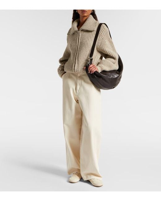 Lemaire White Sneakers Soft Runner Aus Veloursleder