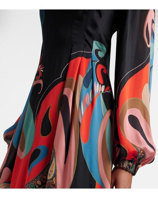 Etro Red Paisley Silk Gown