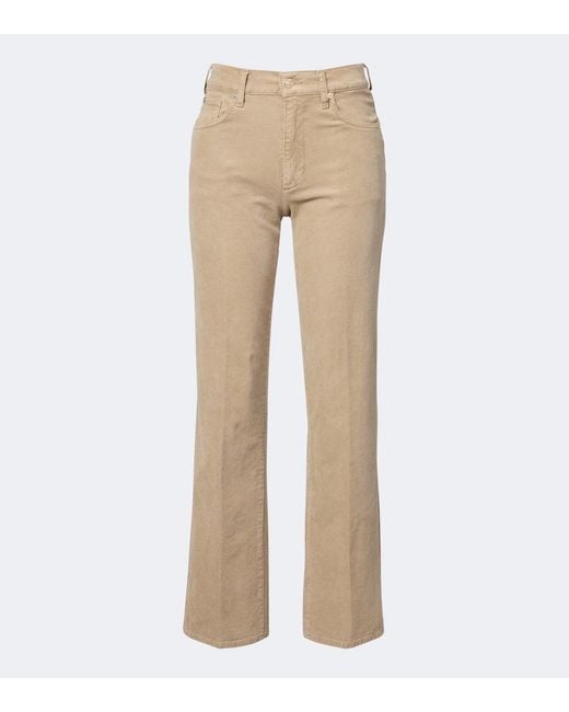 7 For All Mankind Natural Stovepipe Cotton-Blend Corduroy Straight Pants