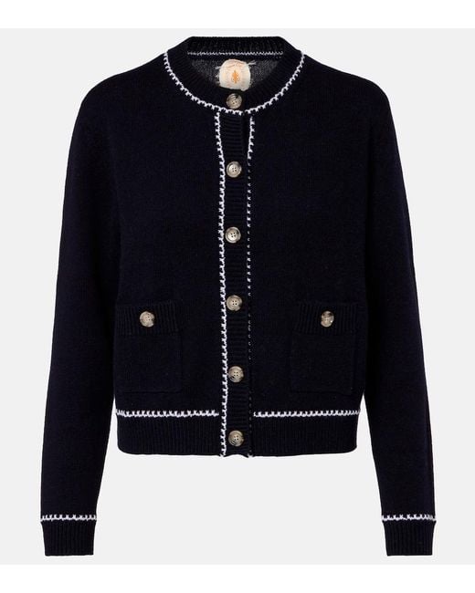 Jardin Des Orangers Blue Wool And Cashmere Cardigan