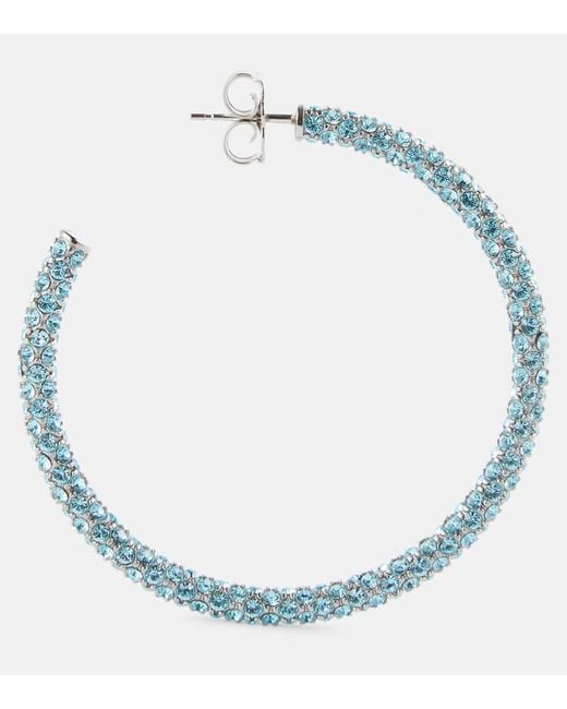 AMINA MUADDI Blue Cameron Crystal-embellished Earrings