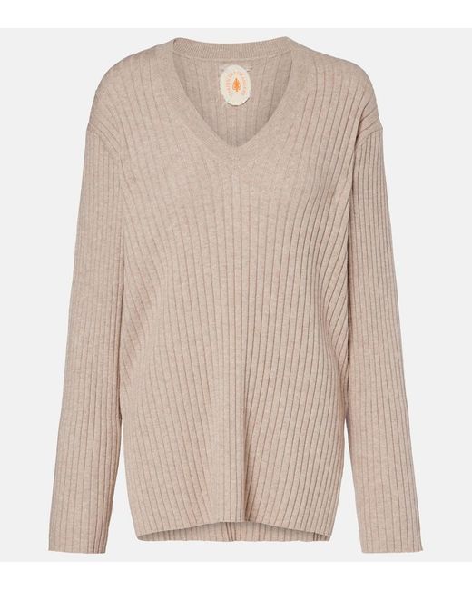 Jardin Des Orangers Brown Ribbed-Knit Cotton And Cashmere Sweater