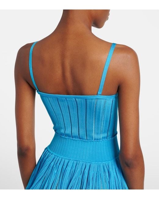Alaïa Blue Knitted Minidress