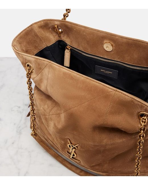 Saint Laurent Brown Jamie Shopping Medium Suede Tote Bag