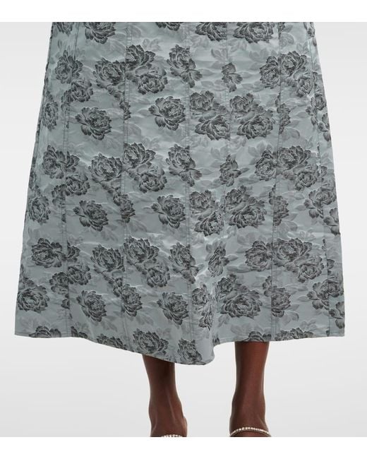 Ganni Blue Off-Shoulder Dress