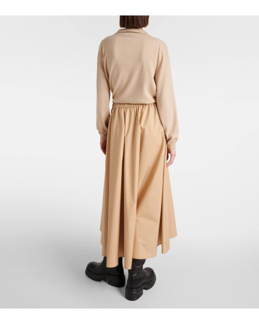 Moncler Natural Logo Cotton Midi Skirt