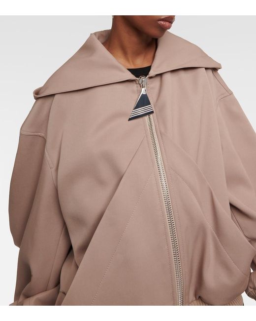 The Attico Brown Bomber Wool Gabardine Jacket