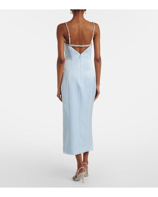Rachel Gilbert Blue Celestia Crepe Satin Cocktail Dress