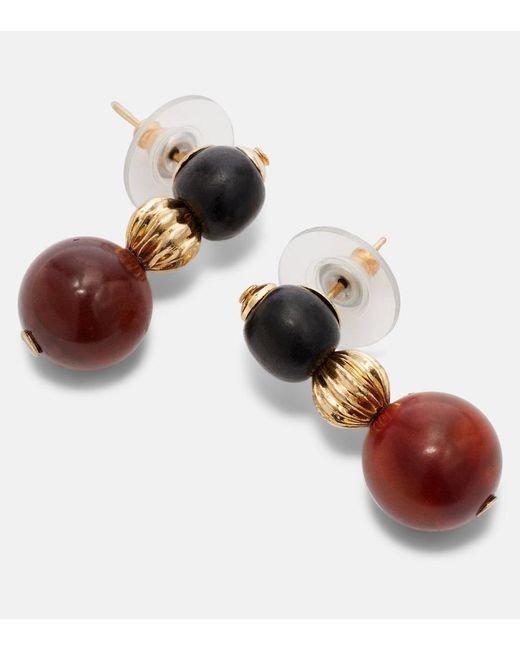 Jennifer Behr Metallic Asher Beaded Drop Earrings
