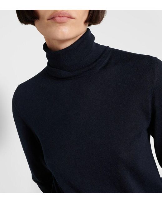 Loro Piana Blue Neo Piuma Cashmere Turtleneck Top