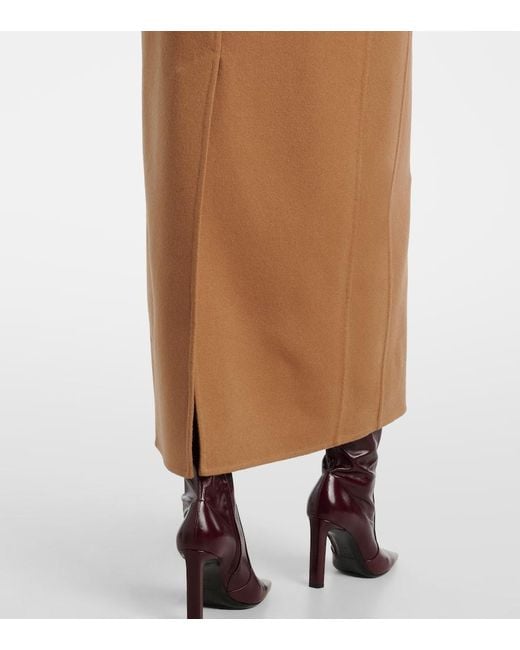Saint Laurent Brown Cashmere And Wool Coat