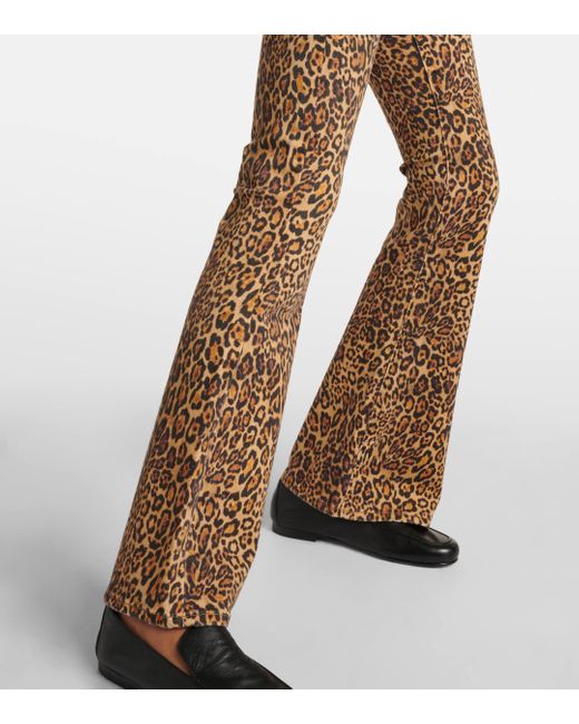 7 For All Mankind Brown Ali Leopard-print High-rise Flared Jeans